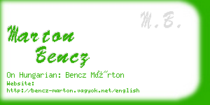 marton bencz business card
